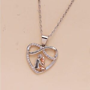 Infinity Heart Necklace with Silver and Rose Gold Details